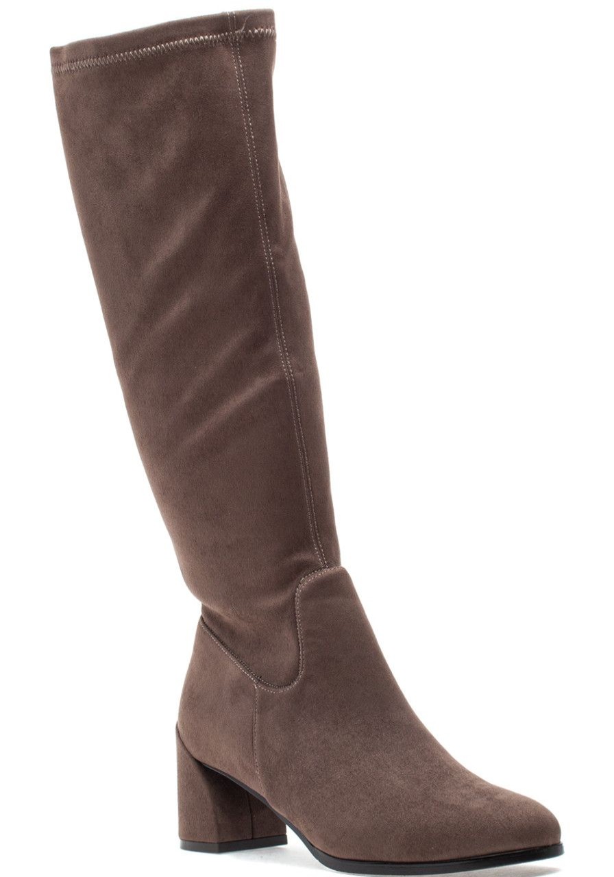 Women Jildor Boots | Caissy Boot Taupe Stretch Suede