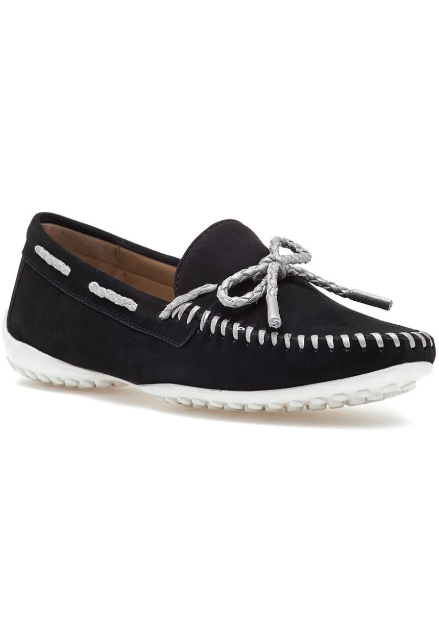 Women Robert Zur Flats | Zoe Moccasin Black Cashmere Suede