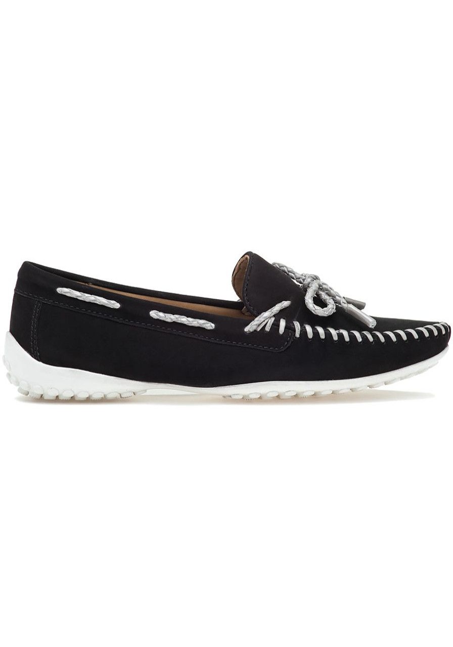 Women Robert Zur Flats | Zoe Moccasin Black Cashmere Suede