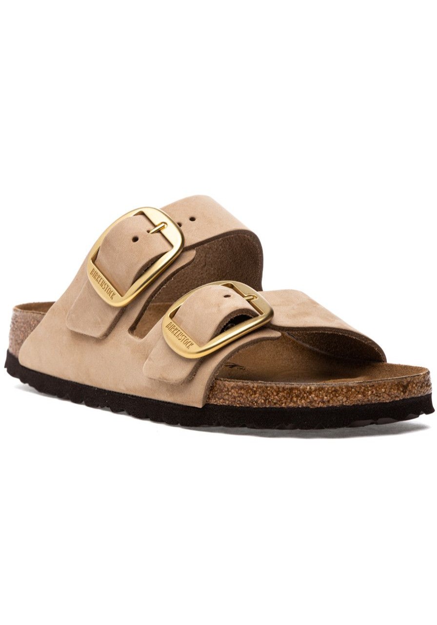 Women Birkenstock Sandals | Arizona Big Buckle Sandal Sandcastle Nubuck