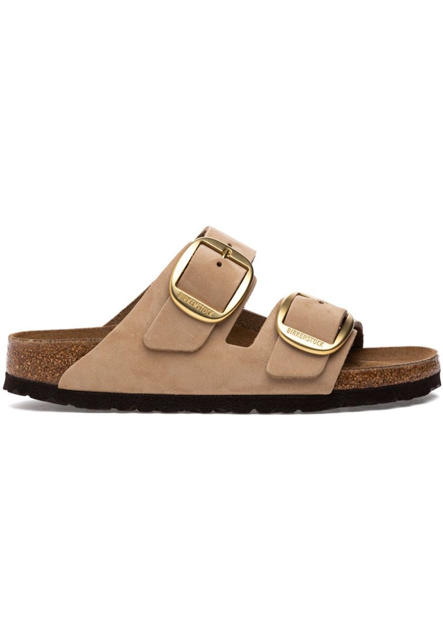 Women Birkenstock Sandals | Arizona Big Buckle Sandal Sandcastle Nubuck