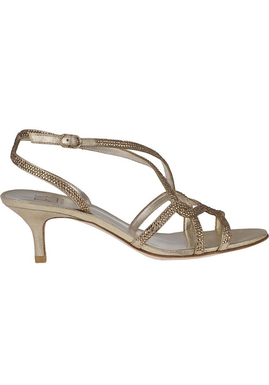 Women Pelle Moda Sandals | Frantic Evening Sandal Gold Leather