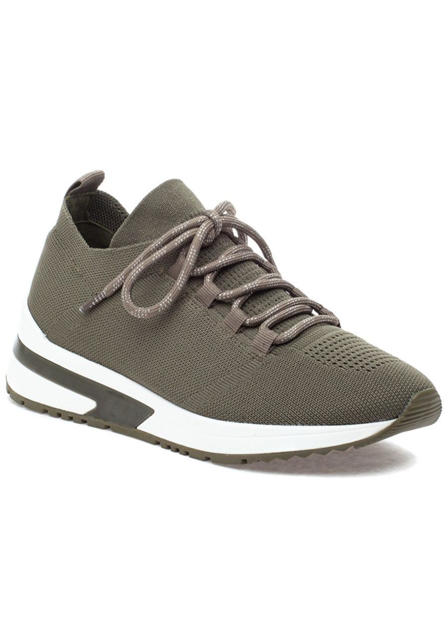 Women Urban Sport Sneakers | Gabby Sneaker Khaki Knit