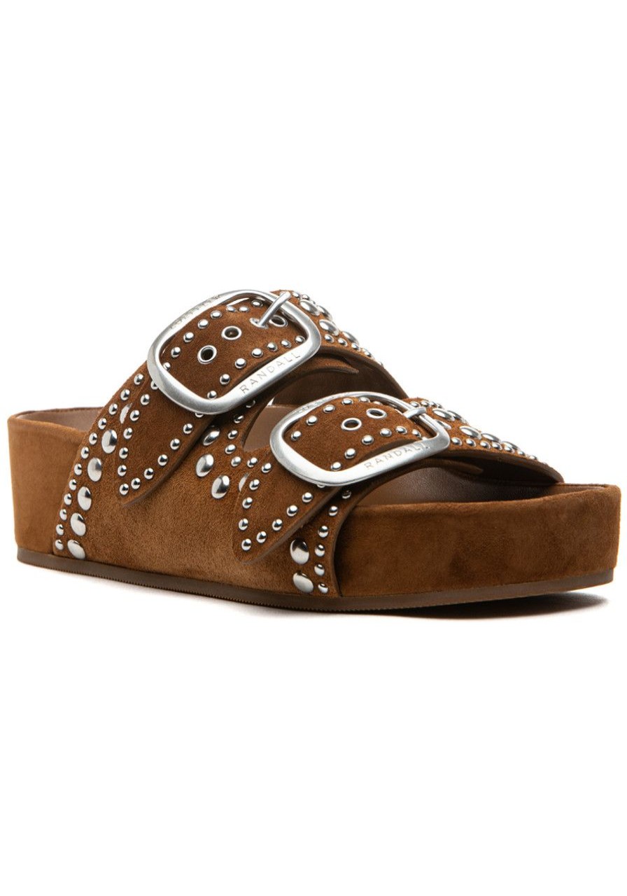 Women Loeffler Randall Sandals | Jack Two Bands Sandal Cacao Suede