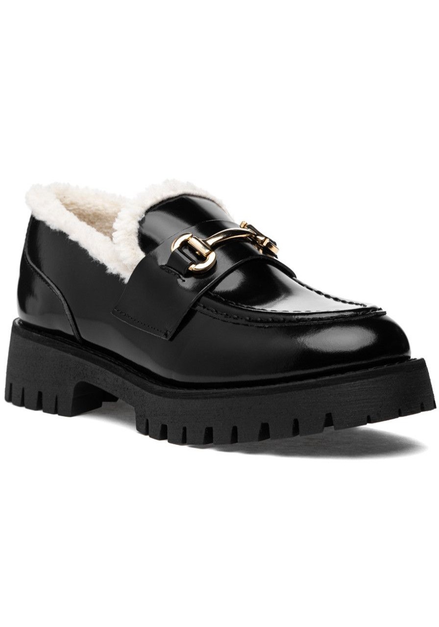 Women Steve Madden Loafers & Oxfords | Lando-F Loafer Black Leather