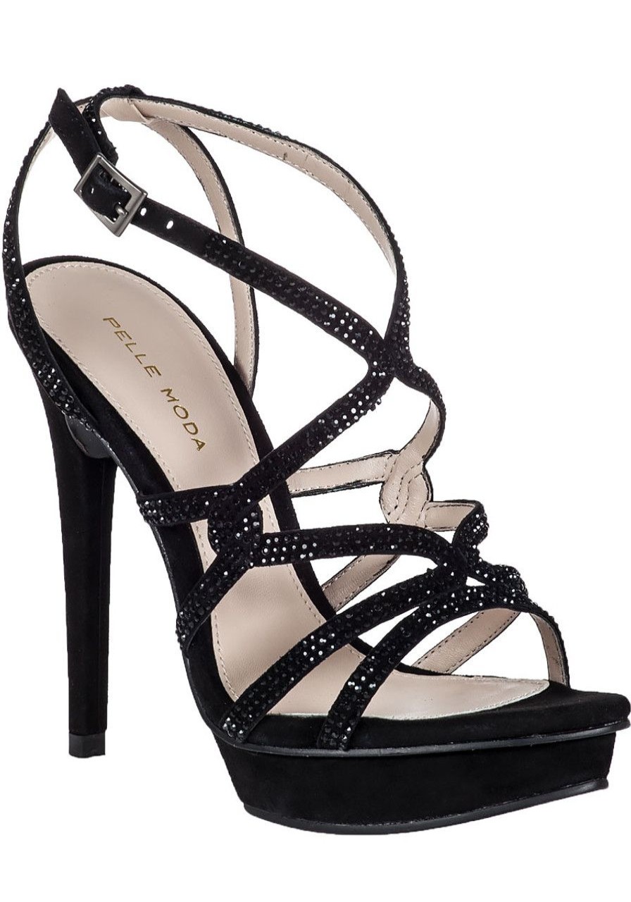 Women Pelle Moda Sandals | Farah Evening Sandal Black Suede