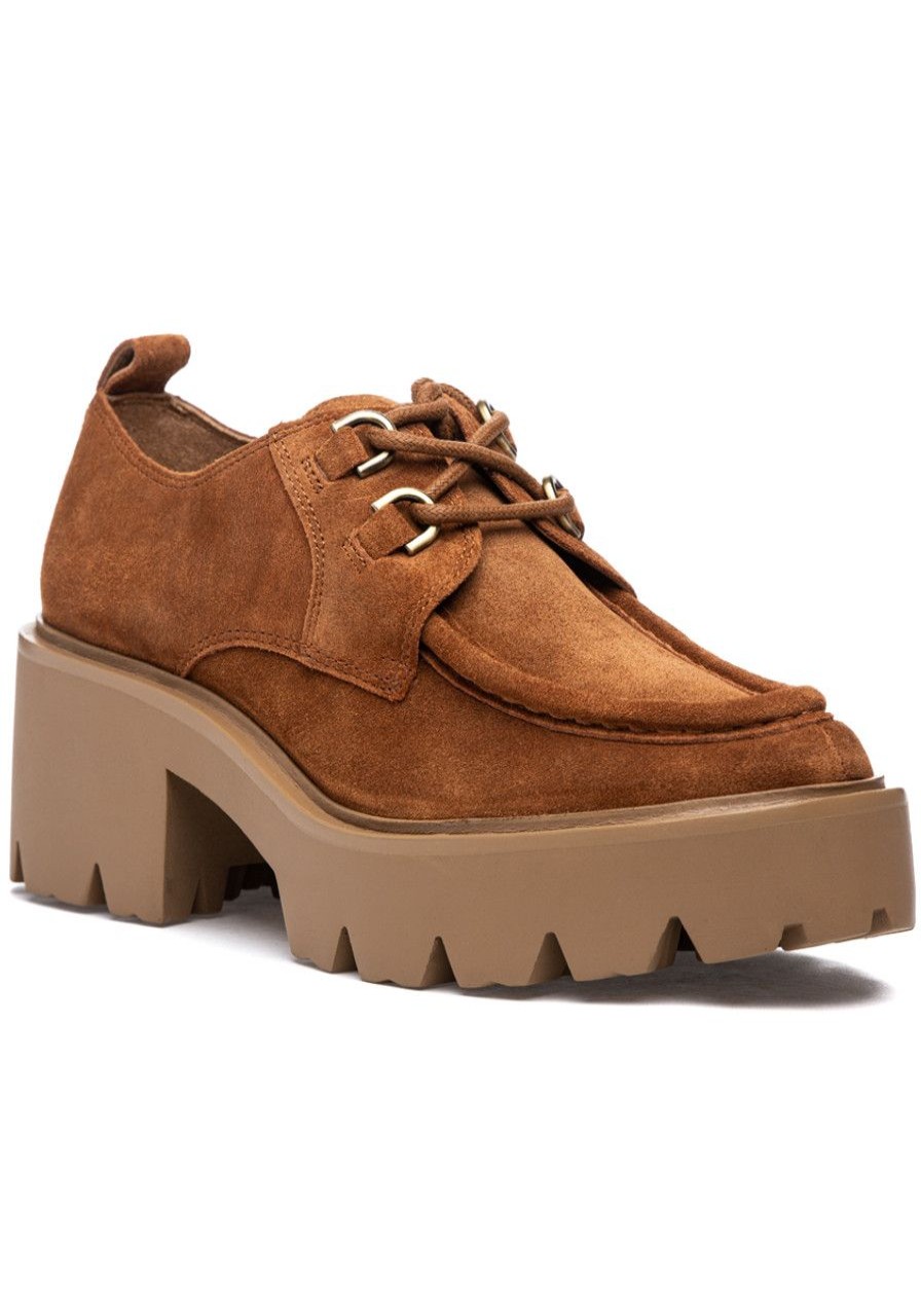 Women Sam Edelman Loafers & Oxfords | Monna Lace Up Loafer Frontier Brown Suede