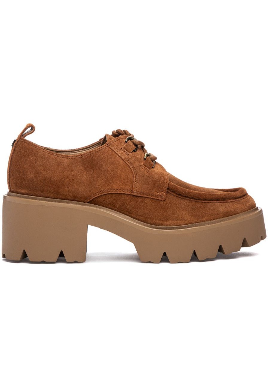 Women Sam Edelman Loafers & Oxfords | Monna Lace Up Loafer Frontier Brown Suede