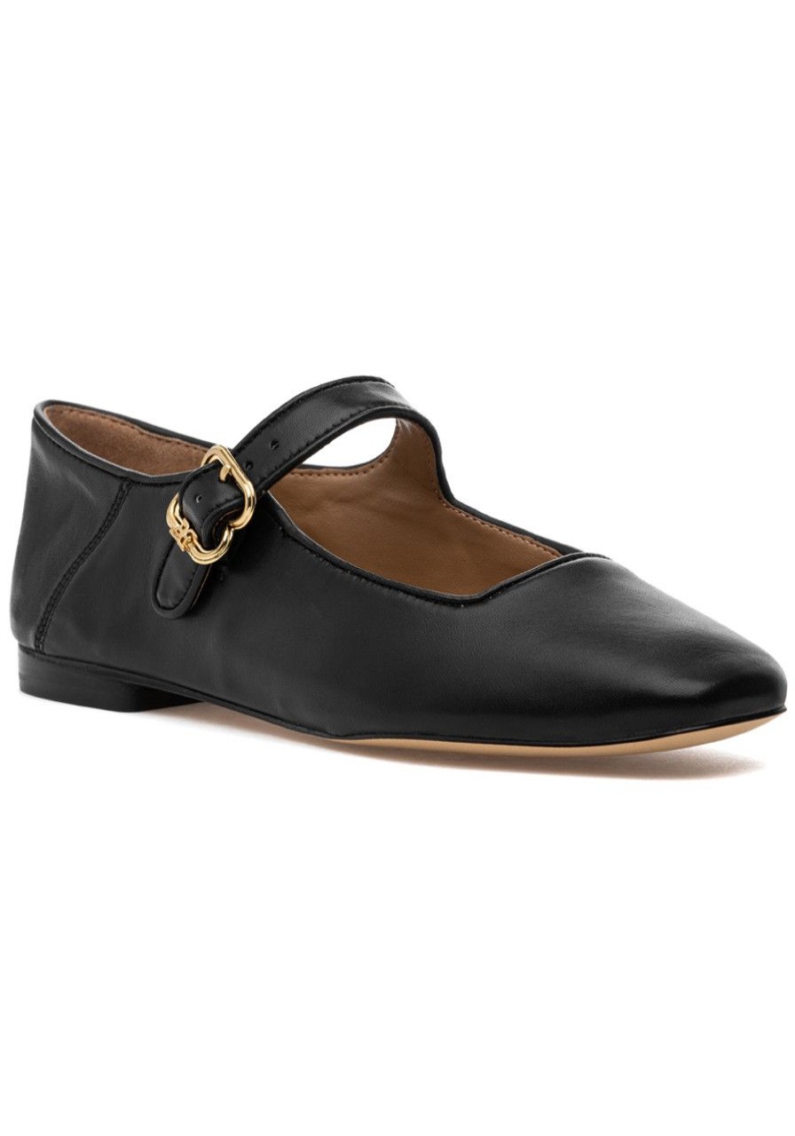 Women Sam Edelman Flats | Michaela Mary Jane Flat Black Leather