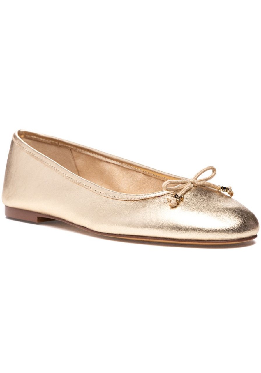 Women Sam Edelman Flats | Felicia Luxe Flat Gold Leaf Leather
