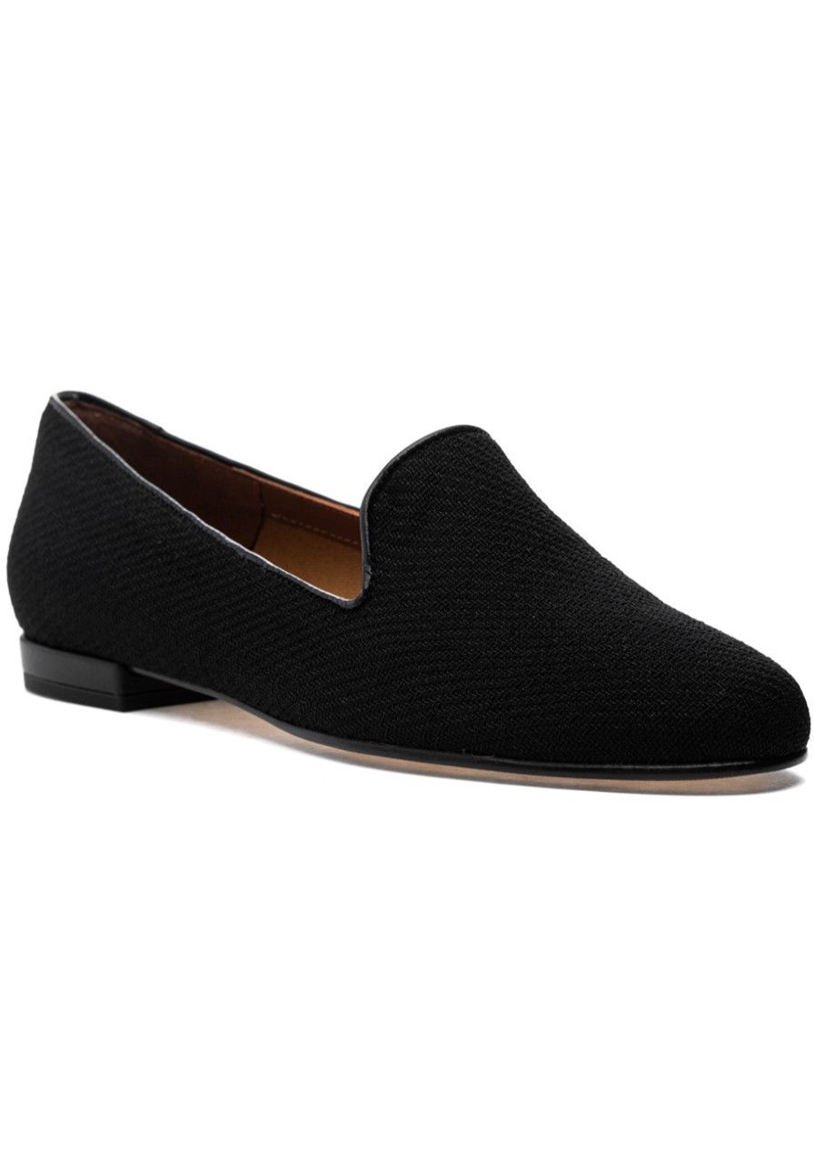 Women Jon Josef Flats | Gatsby Loafer Raffia Black