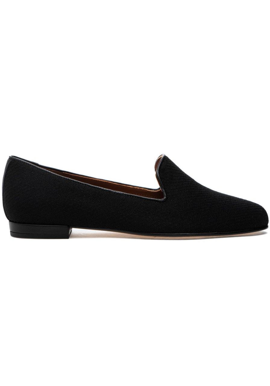 Women Jon Josef Flats | Gatsby Loafer Raffia Black