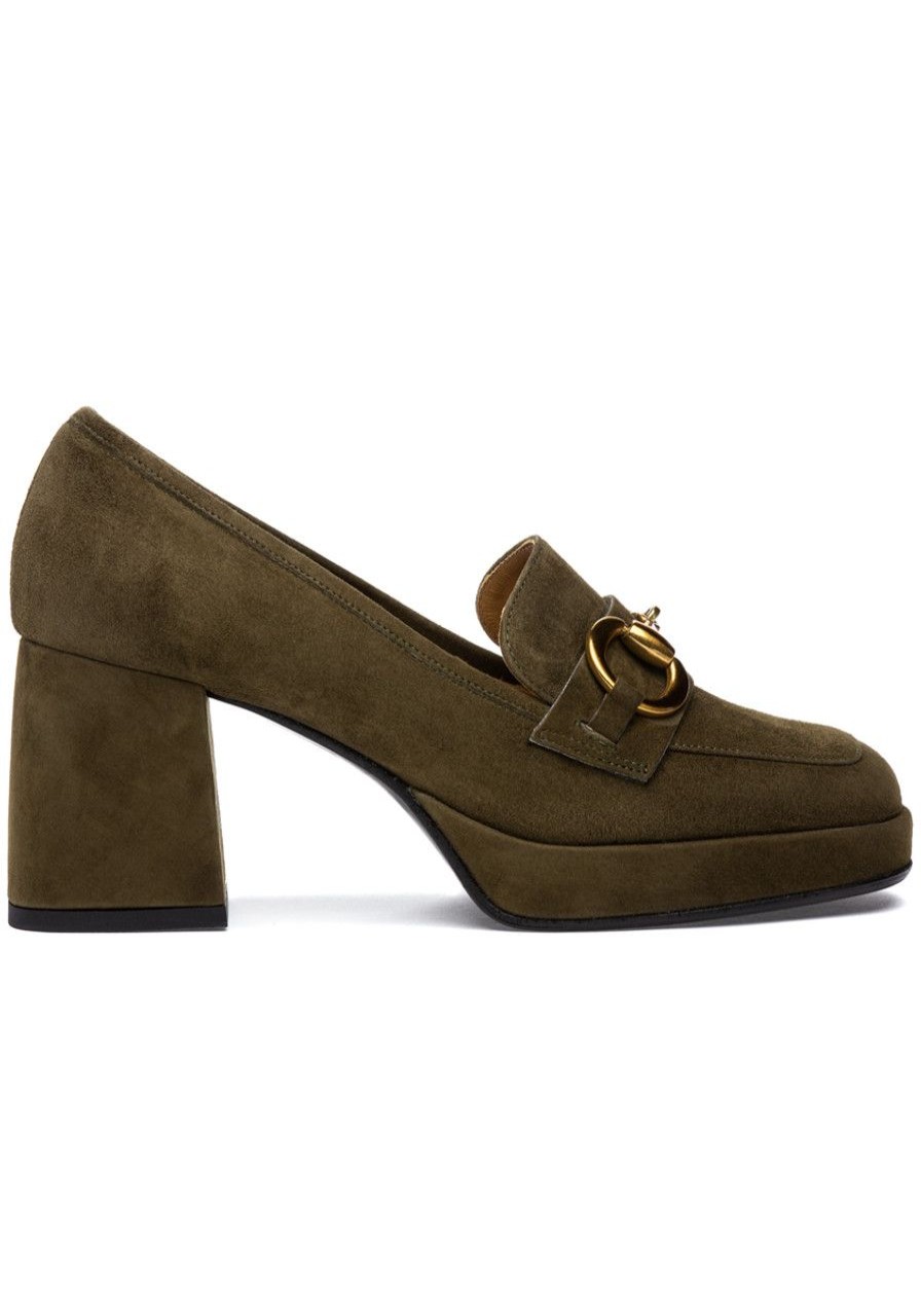 Women 275 Central Loafers & Oxfords | Cal Loafer Pump Olive Suede