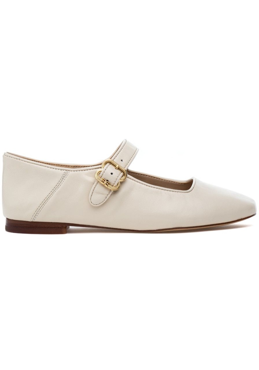 Women Sam Edelman Flats | Michaela Mary Jane Flat Ivory Leather