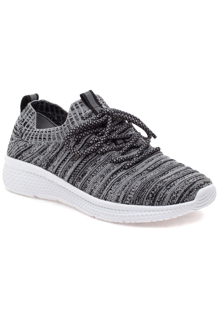 Women Urban Sport Sneakers | Dyann Sneaker Black 2-Tone Knit