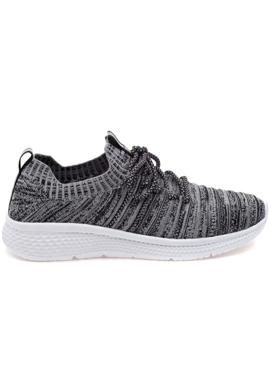 Women Urban Sport Sneakers | Dyann Sneaker Black 2-Tone Knit
