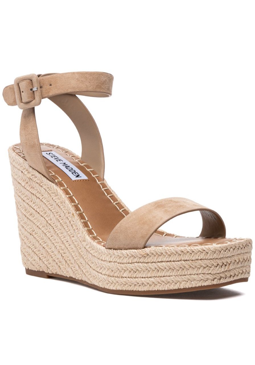 Women Steve Madden Sandals | Upstage Wedge Sandal Tan Suede