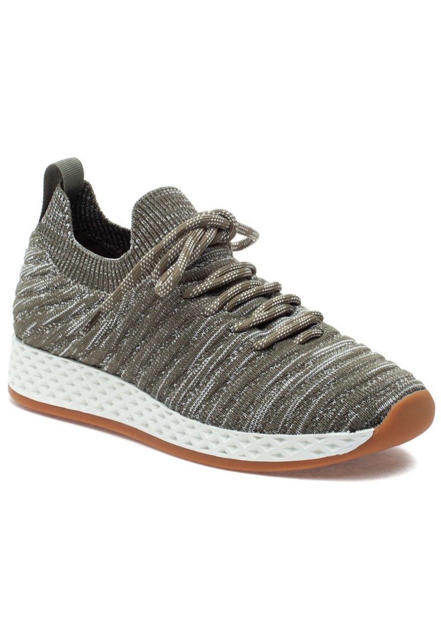 Women Urban Sport Sneakers | Opy Sneaker Khaki 2-Tone Knit