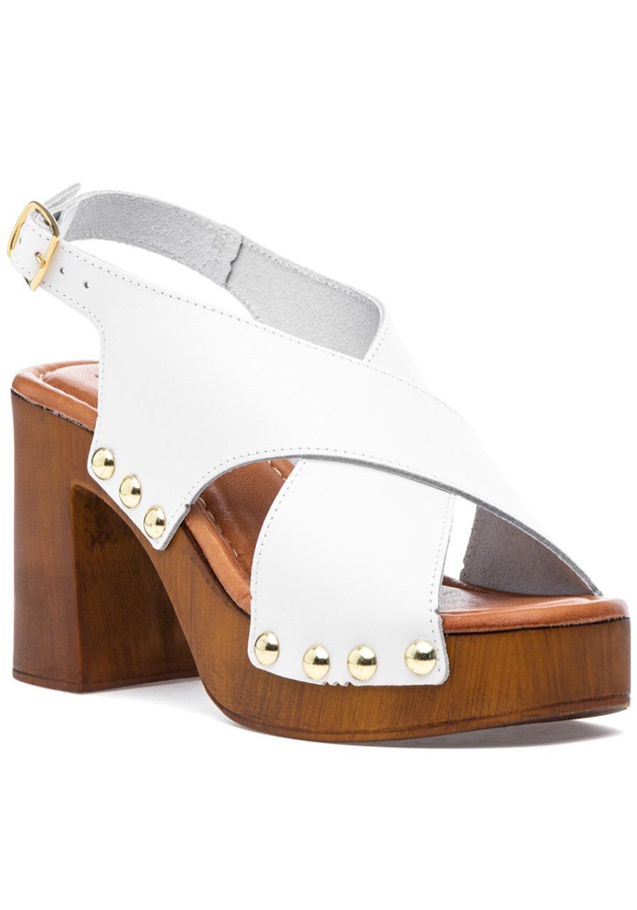 Women 275 Central Mules & Clogs | Shepard Sandal White Leather