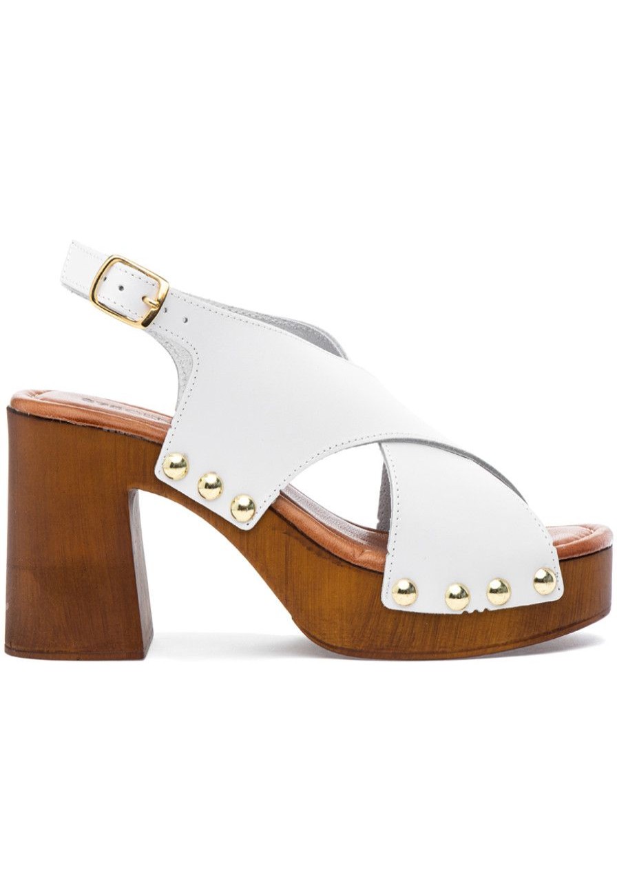 Women 275 Central Mules & Clogs | Shepard Sandal White Leather