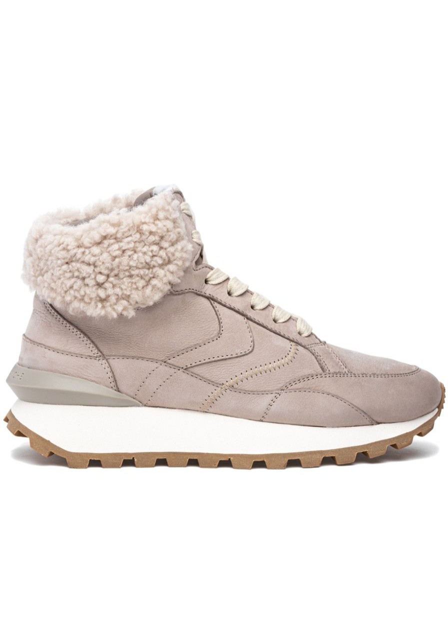 Women Voile Blanche Sneakers | Qwark High Sneaker Nut Beige