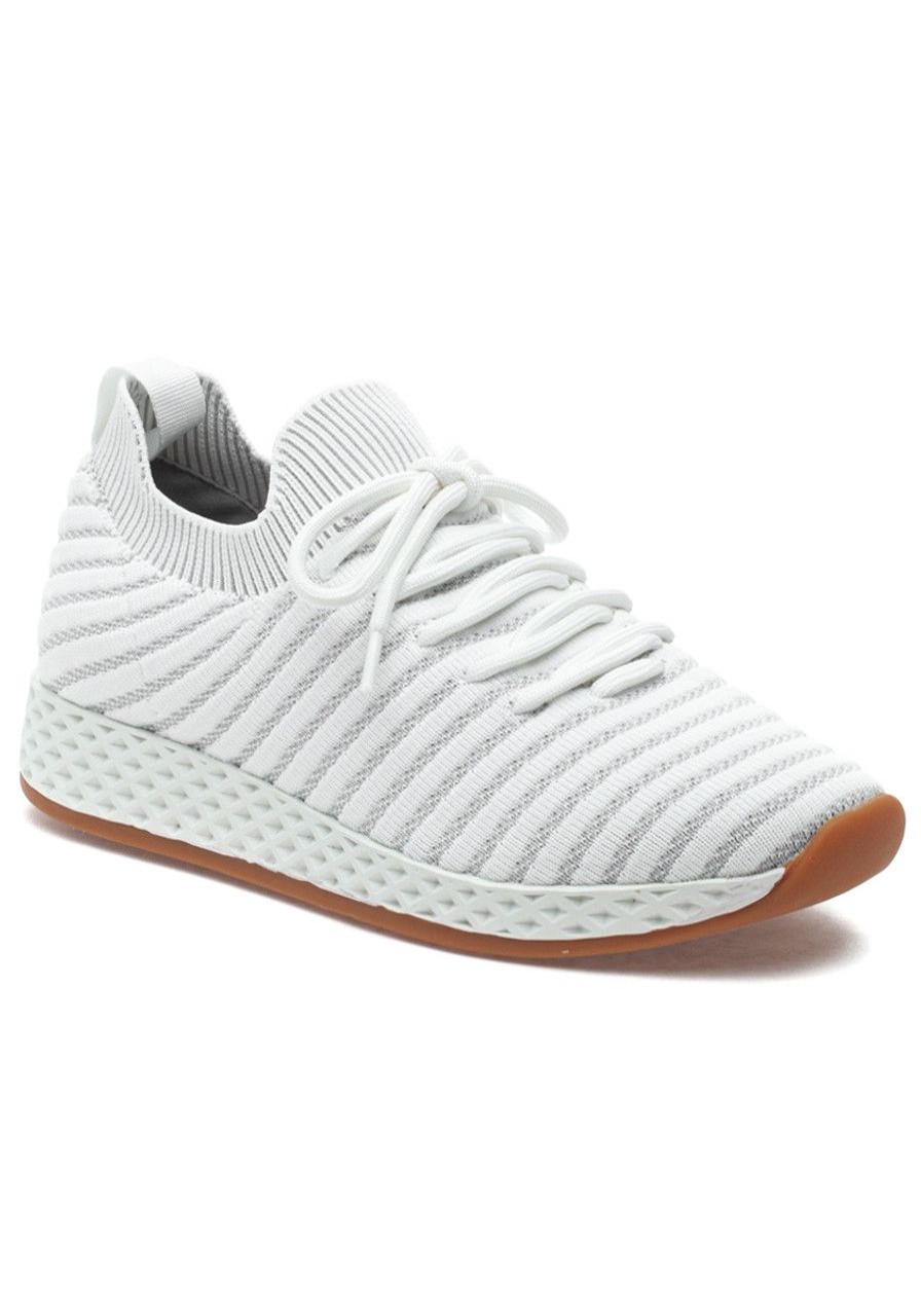 Women Urban Sport Sneakers | Opy Sneaker Light Grey/White 2-Tone Knit