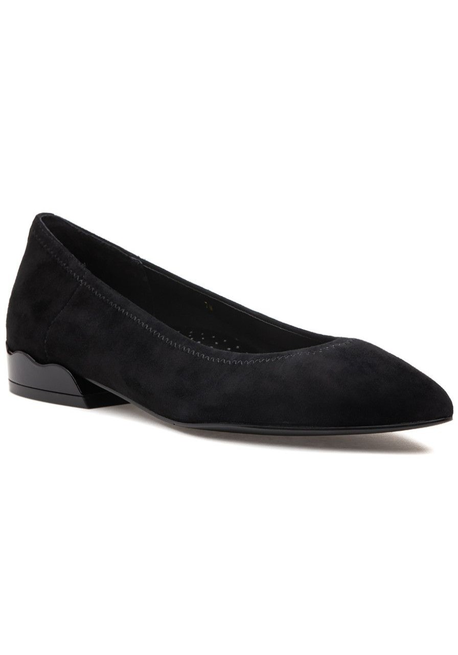 Women Jildor Flats | Slime Flat Black Suede