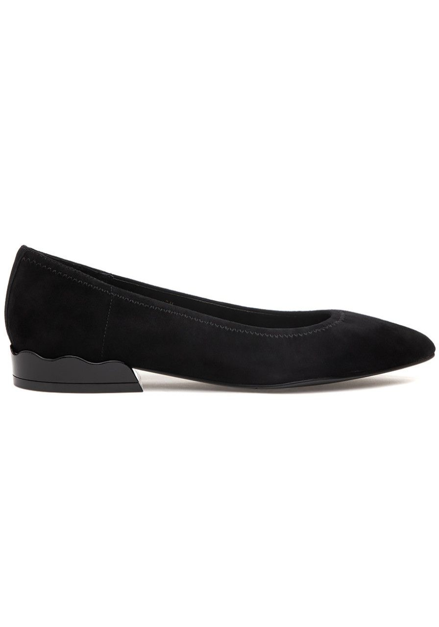 Women Jildor Flats | Slime Flat Black Suede