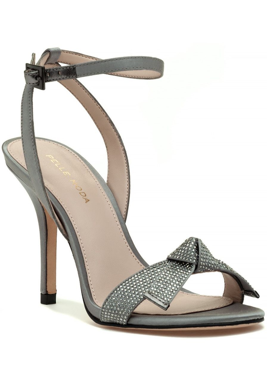Women Pelle Moda Sandals | Kim Sandal Pewter Satin
