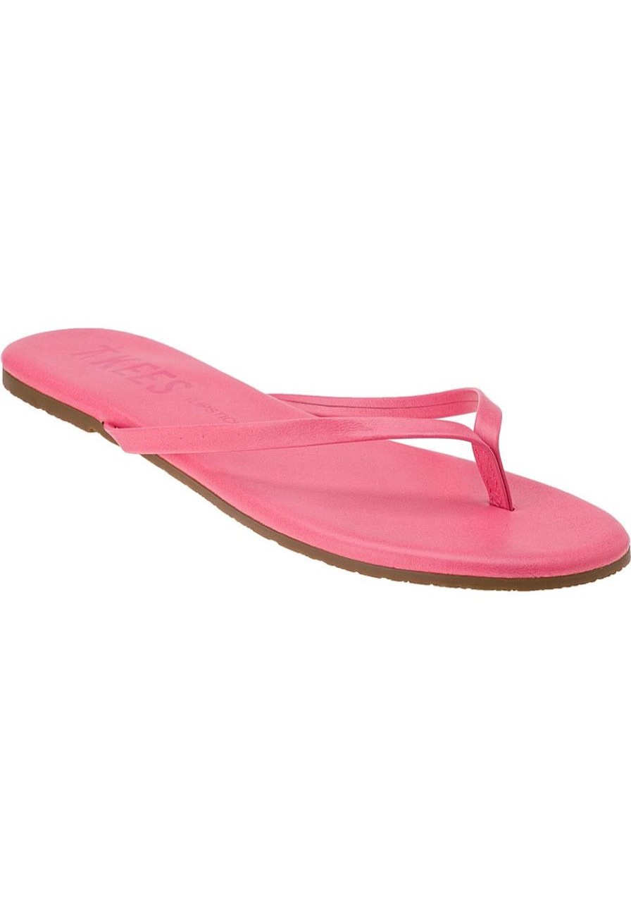Women Tkees Sandals | Lipsticks Flip Flop Strawberry Daiquiri Leather