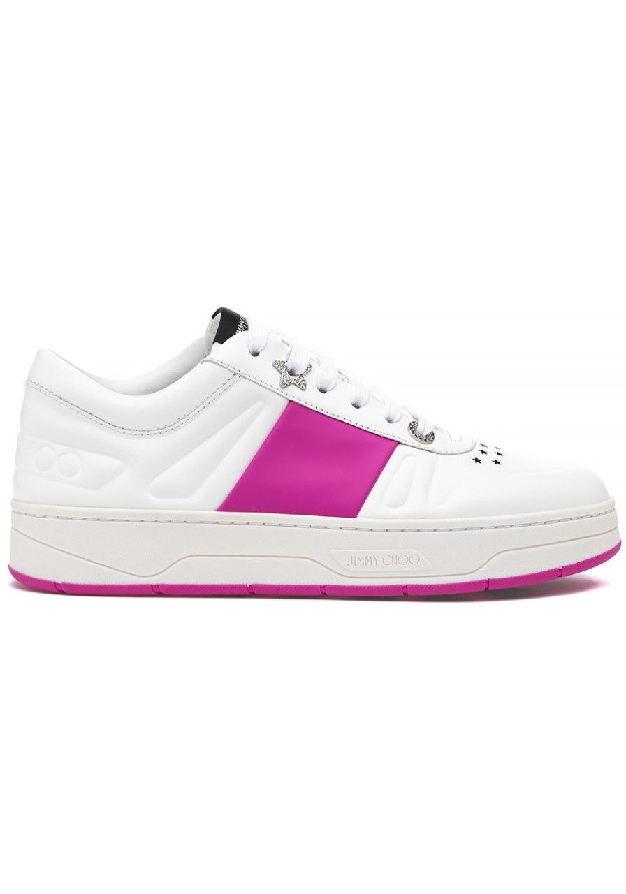 Women Jimmy Choo Sneakers | Hawaii Sneaker White Fuchsia