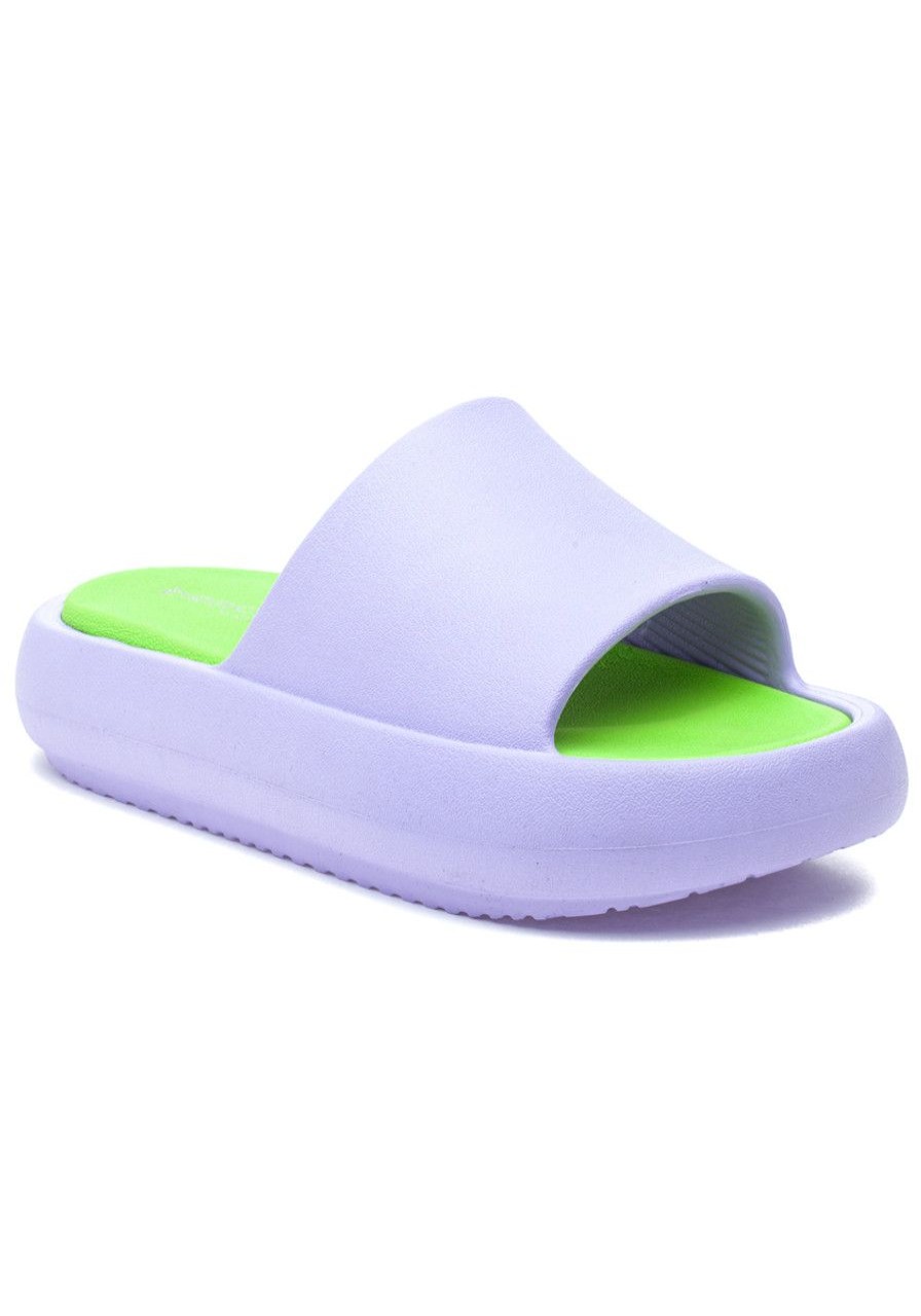 Women Beach Slides Sandals | Squish Sandal Lilac/Mint Eva