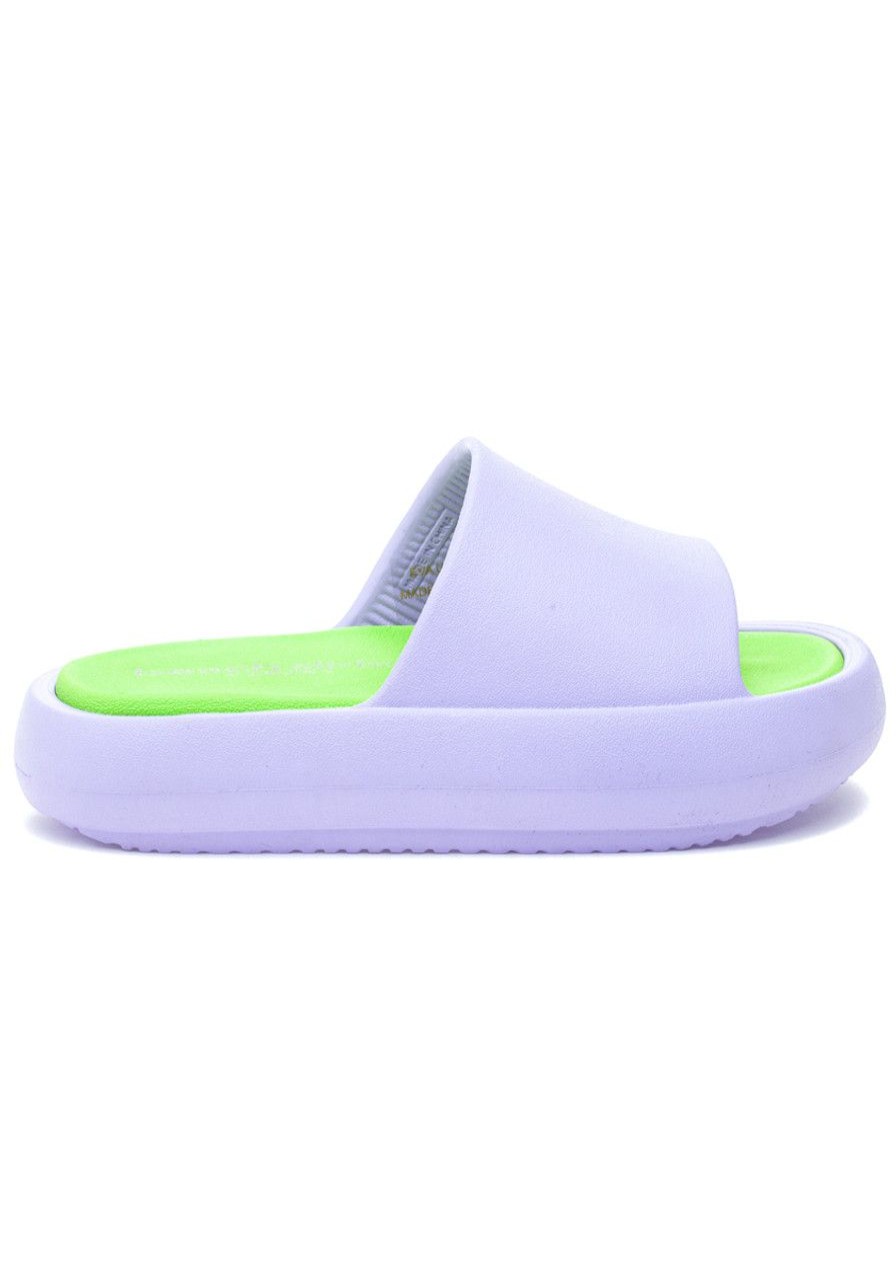 Women Beach Slides Sandals | Squish Sandal Lilac/Mint Eva