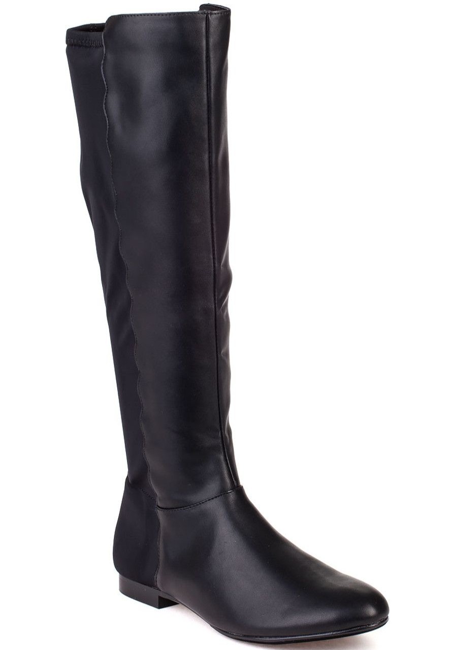 Women Chelsea Crew Boots | Zelda Black Pu Tall Boot