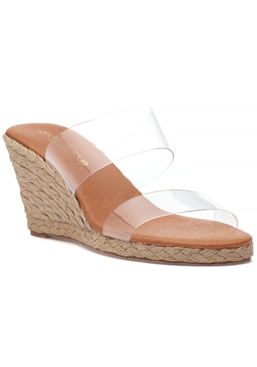 Women Andre Assous Sandals | Anfisa Espadrille Wedge Clear