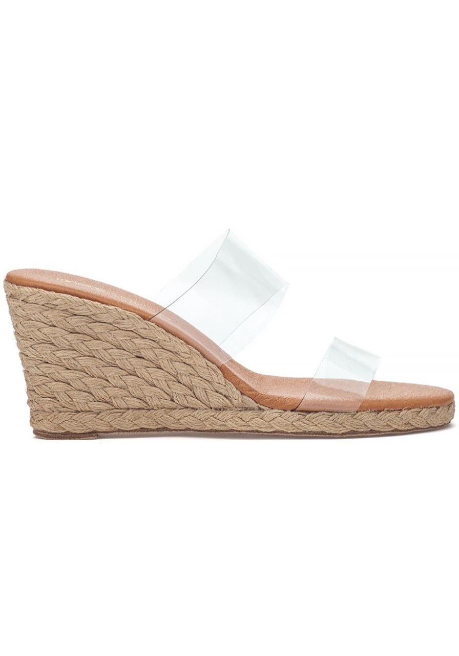 Women Andre Assous Sandals | Anfisa Espadrille Wedge Clear
