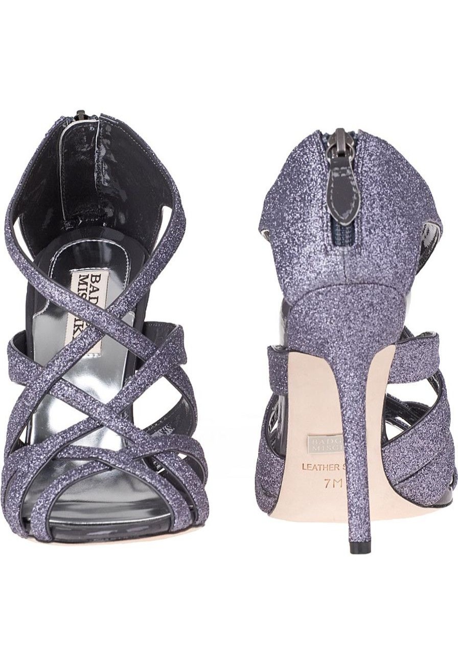 Women Badgley Mischka Pumps | Junebug Evening Sandal Pewter Glitter