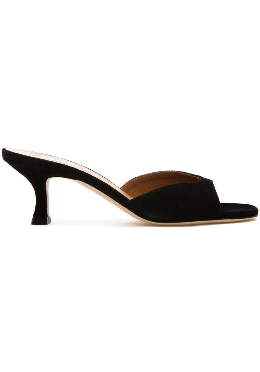 Women Staud Sandals | Brigitte Mule Sandal Black Suede
