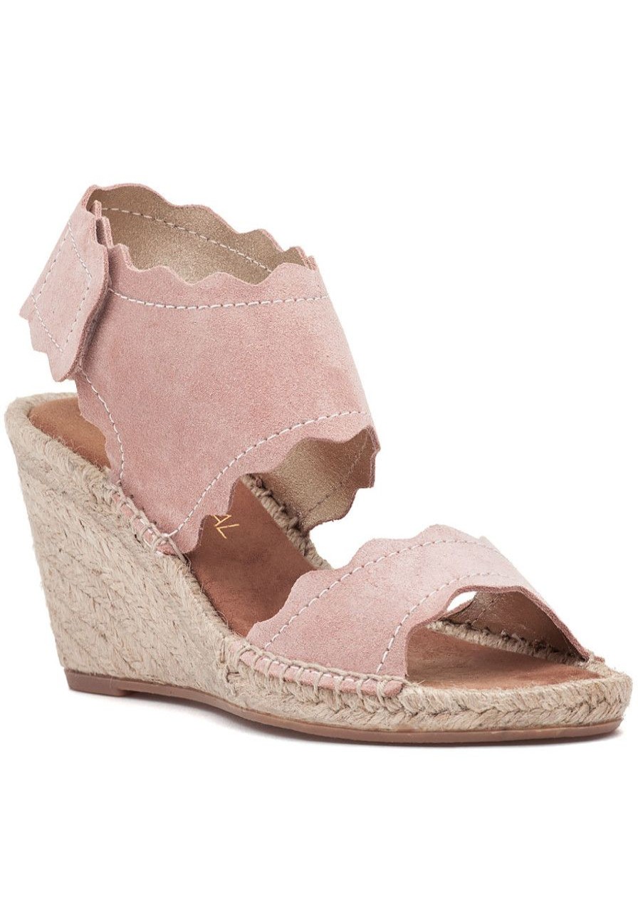 Women 275 Central Sandals | Queca-Ss Espadrille Wedge Nude Metal Suede