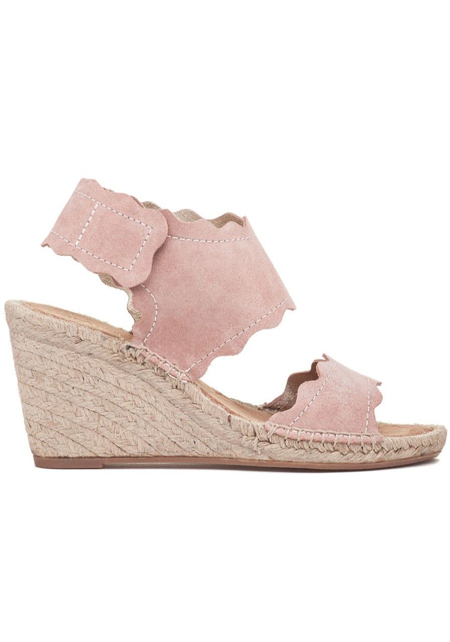 Women 275 Central Sandals | Queca-Ss Espadrille Wedge Nude Metal Suede