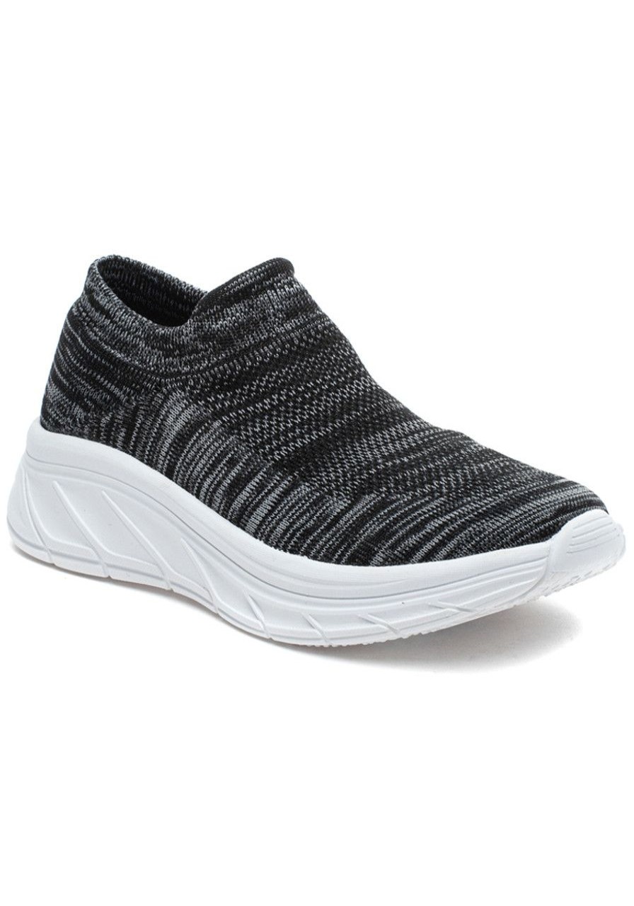 Women Urban Sport Sneakers | Wren Sneaker Black 2-Tone Knit