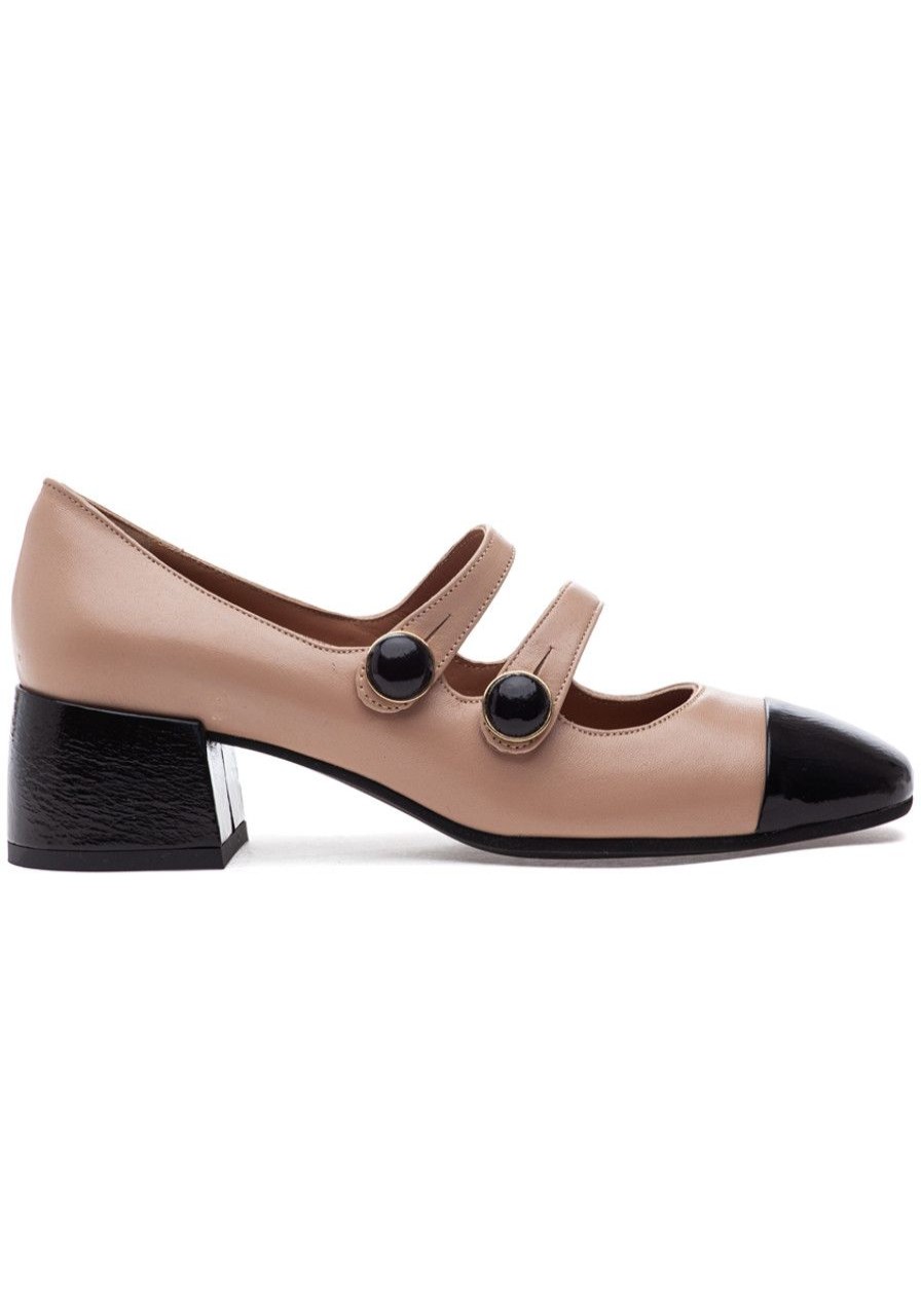 Women 275 Central Pumps | Freida Pump Nude Nappa/Black Patent