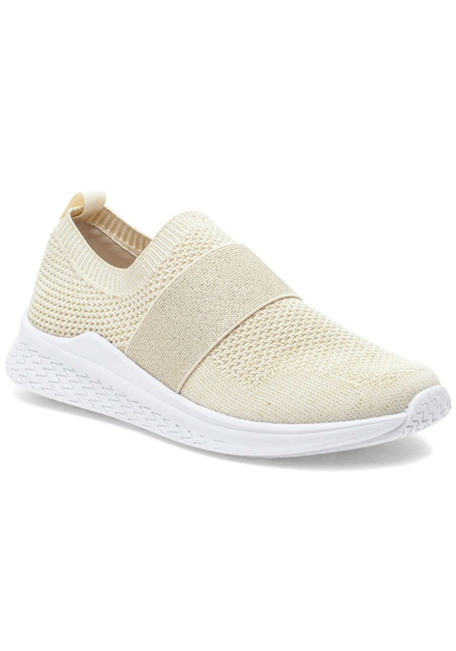 Women Urban Sport Sneakers | Delta Sneaker Platinum Metallic Knit