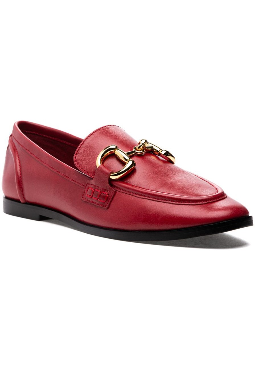 Women Jeffrey Campbell Loafers & Oxfords | Velviteen Loafer Red Leather