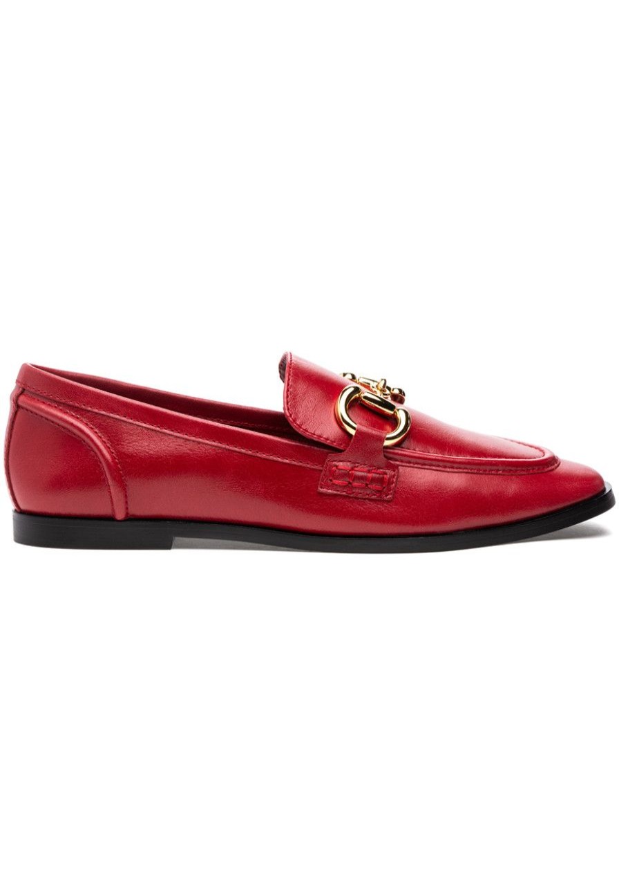 Women Jeffrey Campbell Loafers & Oxfords | Velviteen Loafer Red Leather