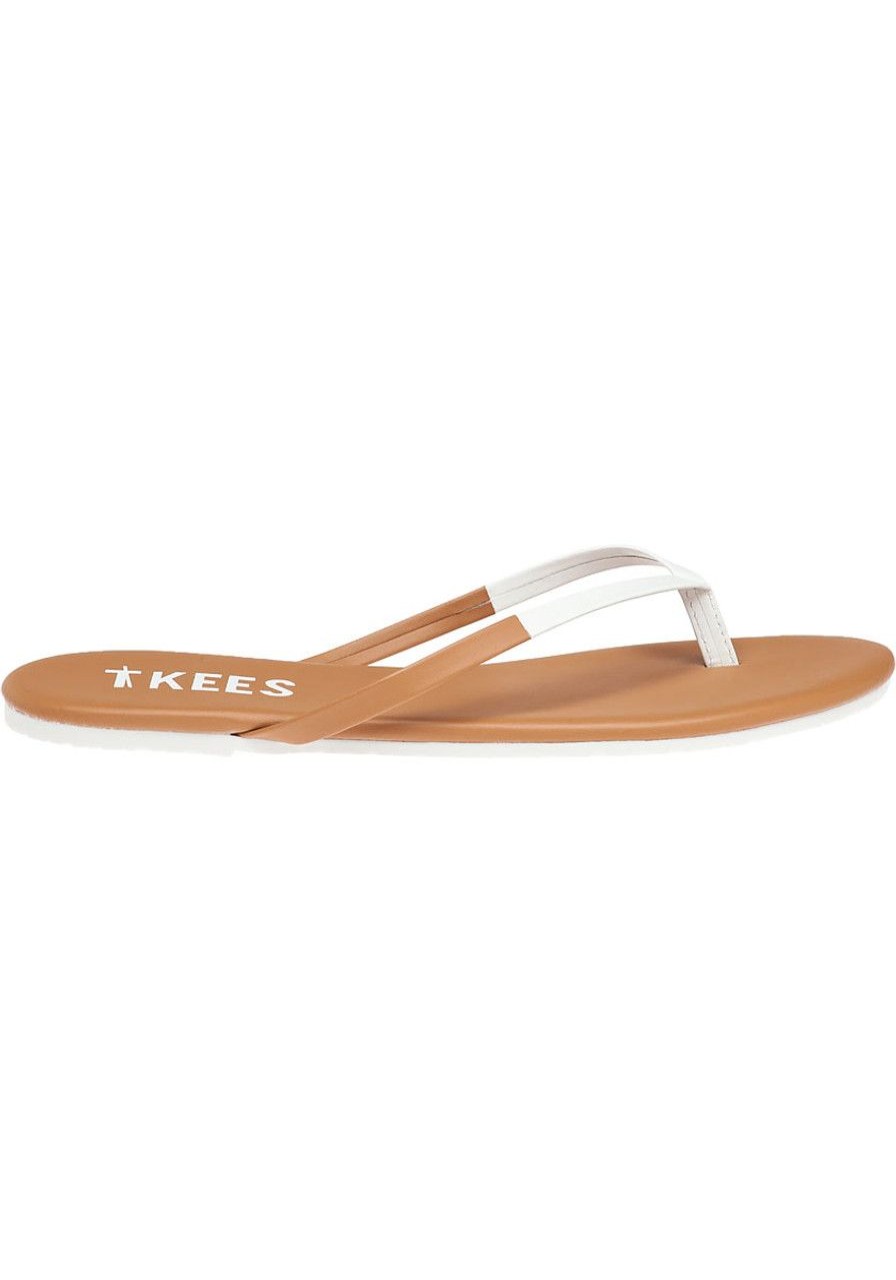 Women Tkees Sandals | Tips-05 Sand/White Leather Flip Flop