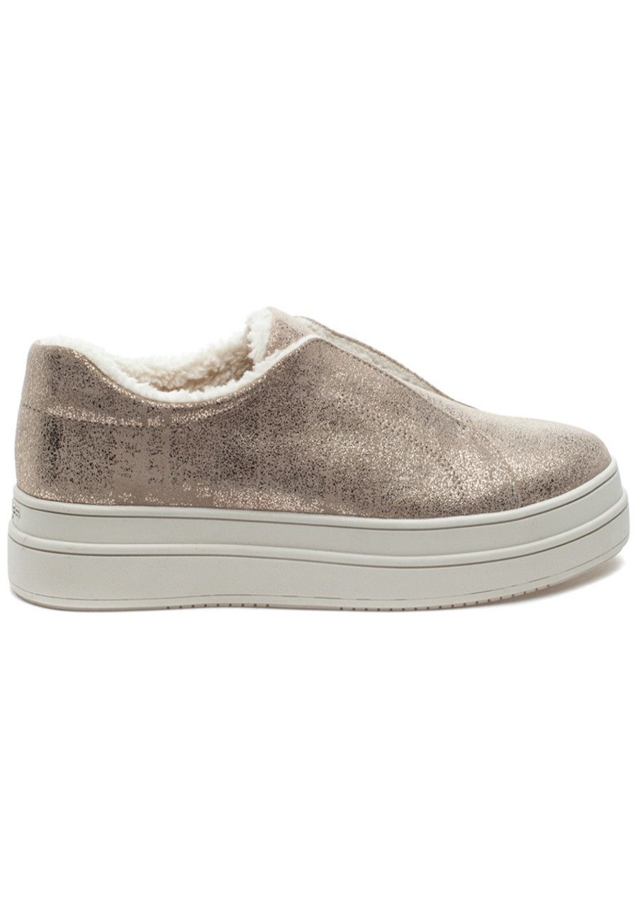 Women J/Slides Sneakers | Nada Sneaker Light Gold Metallic Suede