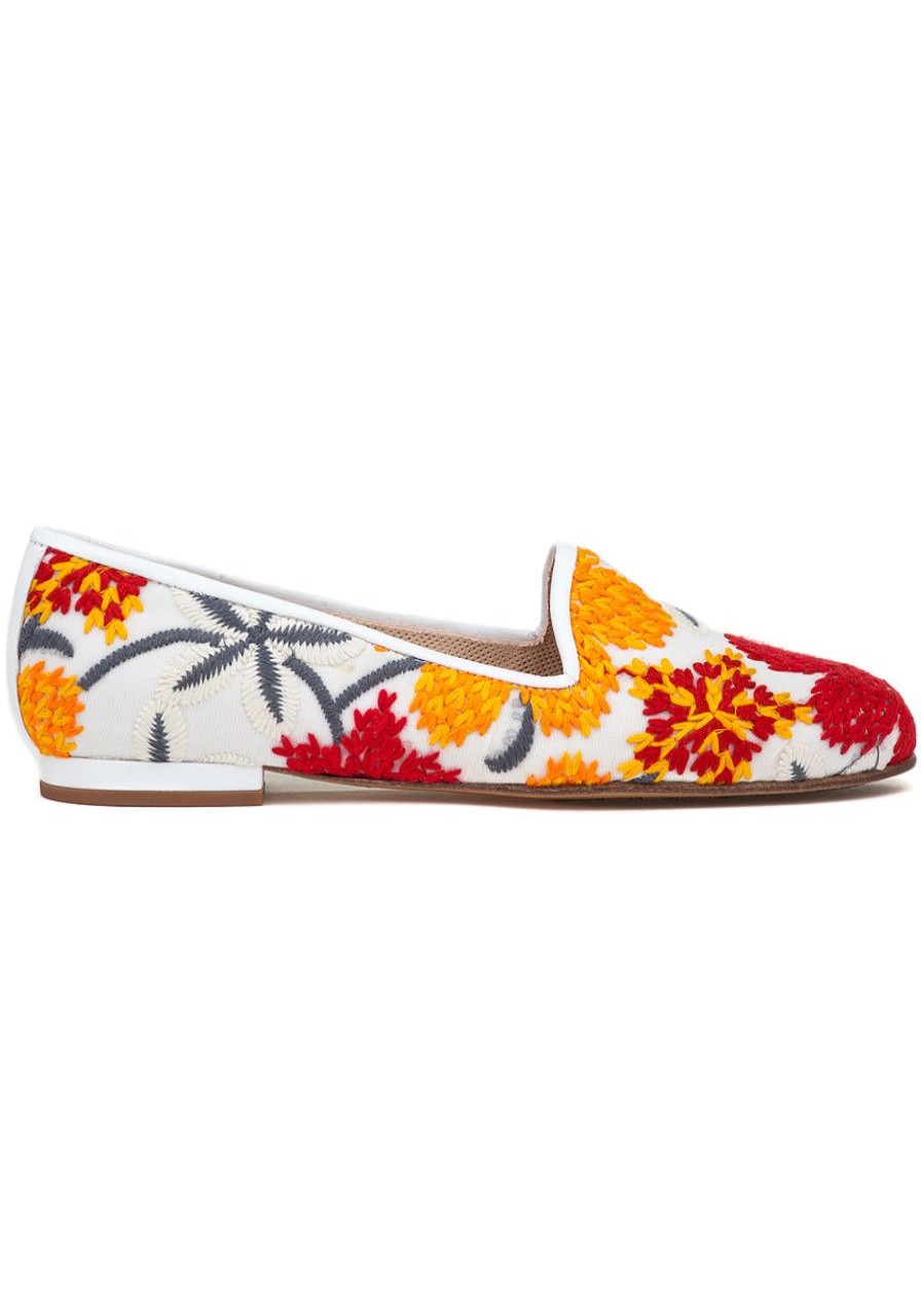 Women Jon Josef Flats | Gatsby Loafer White Multi
