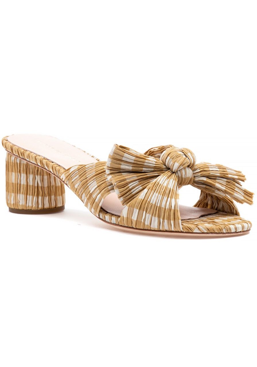 Women Loeffler Randall Sandals | Emilia Sandal Mustard Gingham