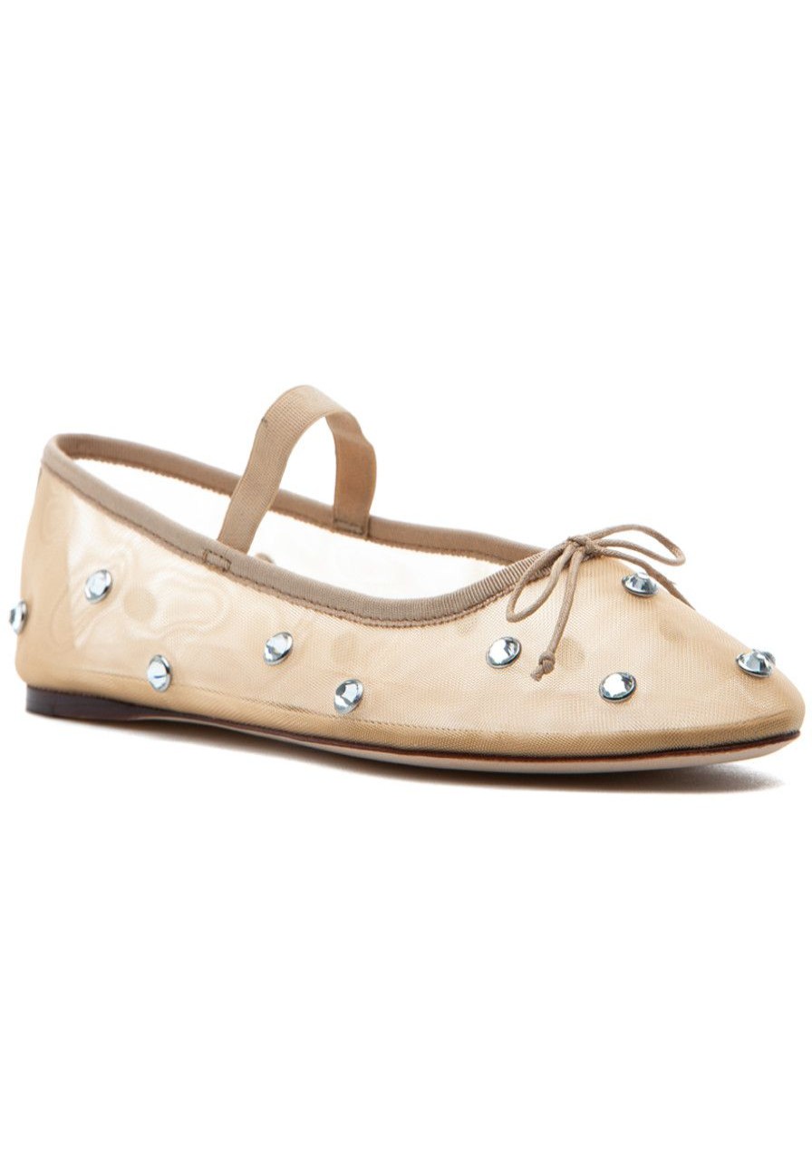 Women Loeffler Randall Flats | Leonie Mary Jane Ballet Flat Caramel/Crystal